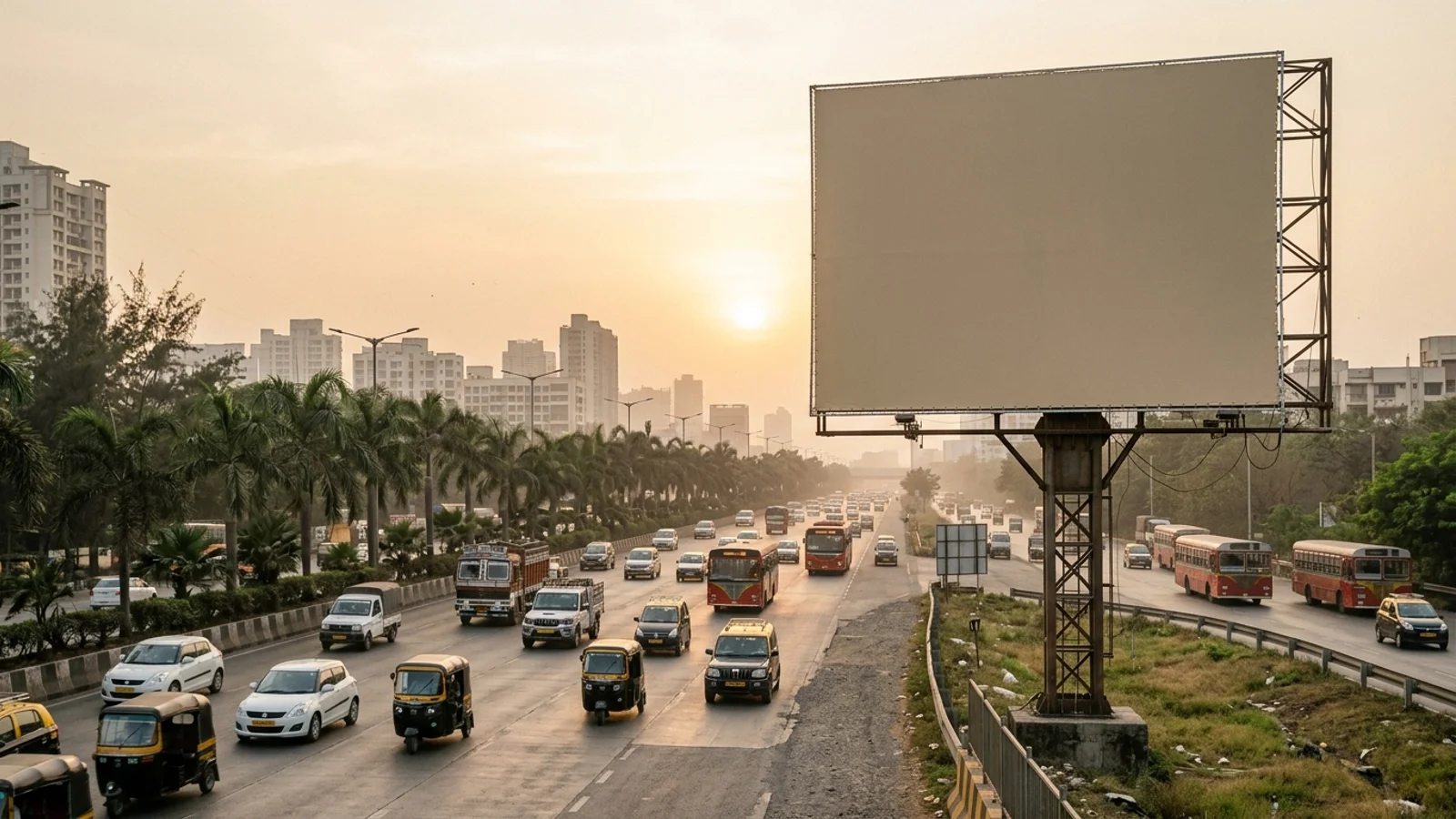 Bus Queue Shelter at Juhu, Mumbai — back-lit outdoor advertising