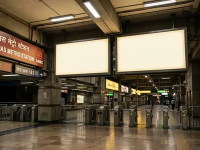 Ambient-Lit Panel at Ambient Lit Panel at Metro Station Janpath, Delhi, Delhi — outdoor advertising