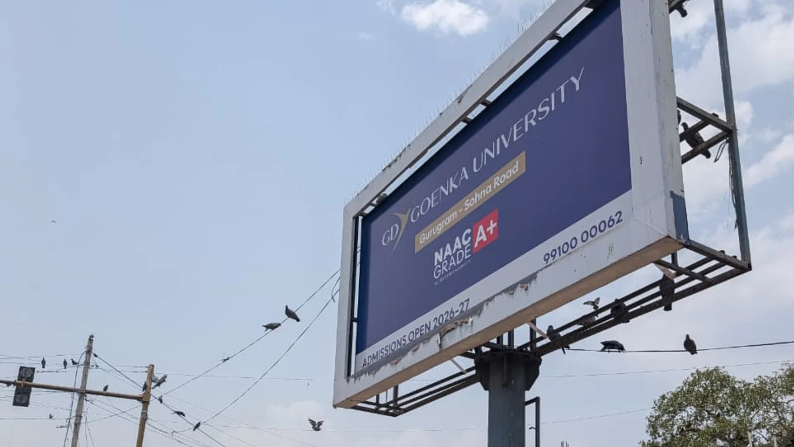 Hoarding at Lodi Colony, Delhi — 20x10 ft front-lit outdoor advertising