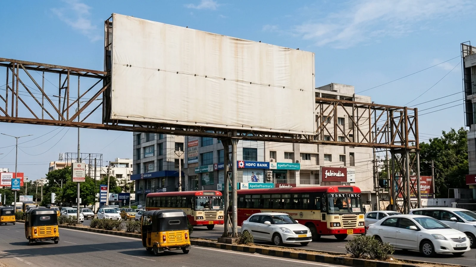 Hoarding at Mehdipatnam, Hyderabad — 5x5 ft back-lit outdoor advertising