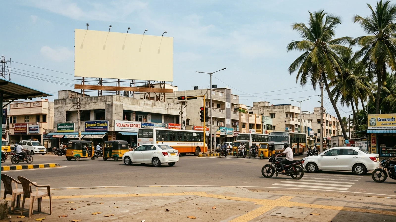 Gantry at Skywalk - Chennai, 92734, Chennai — 74x12 ft front-lit outdoor advertising