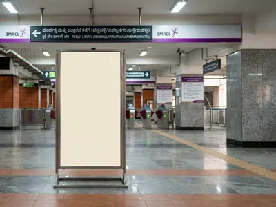Standee at Standee at Metro Station Cubbon Park, Bangalore, Bangalore — outdoor advertising